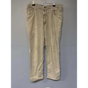 Carhartt Relaxed Fit 36x34 Work Pants Cotton Spandex Canvas Khaki